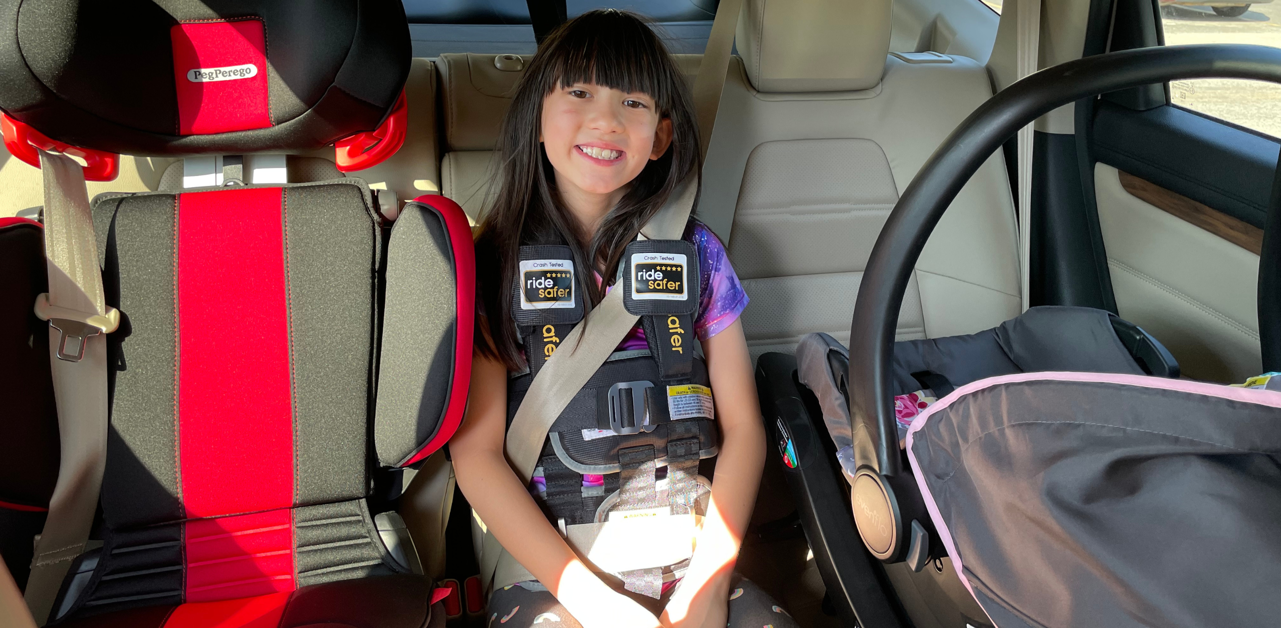 Ride Safer Travel Vest with Zipped Backpack-Wearable, Lightweight, Compact, and Portable Car Seat. Perfect for Everyday Use or Rideshare, Travel