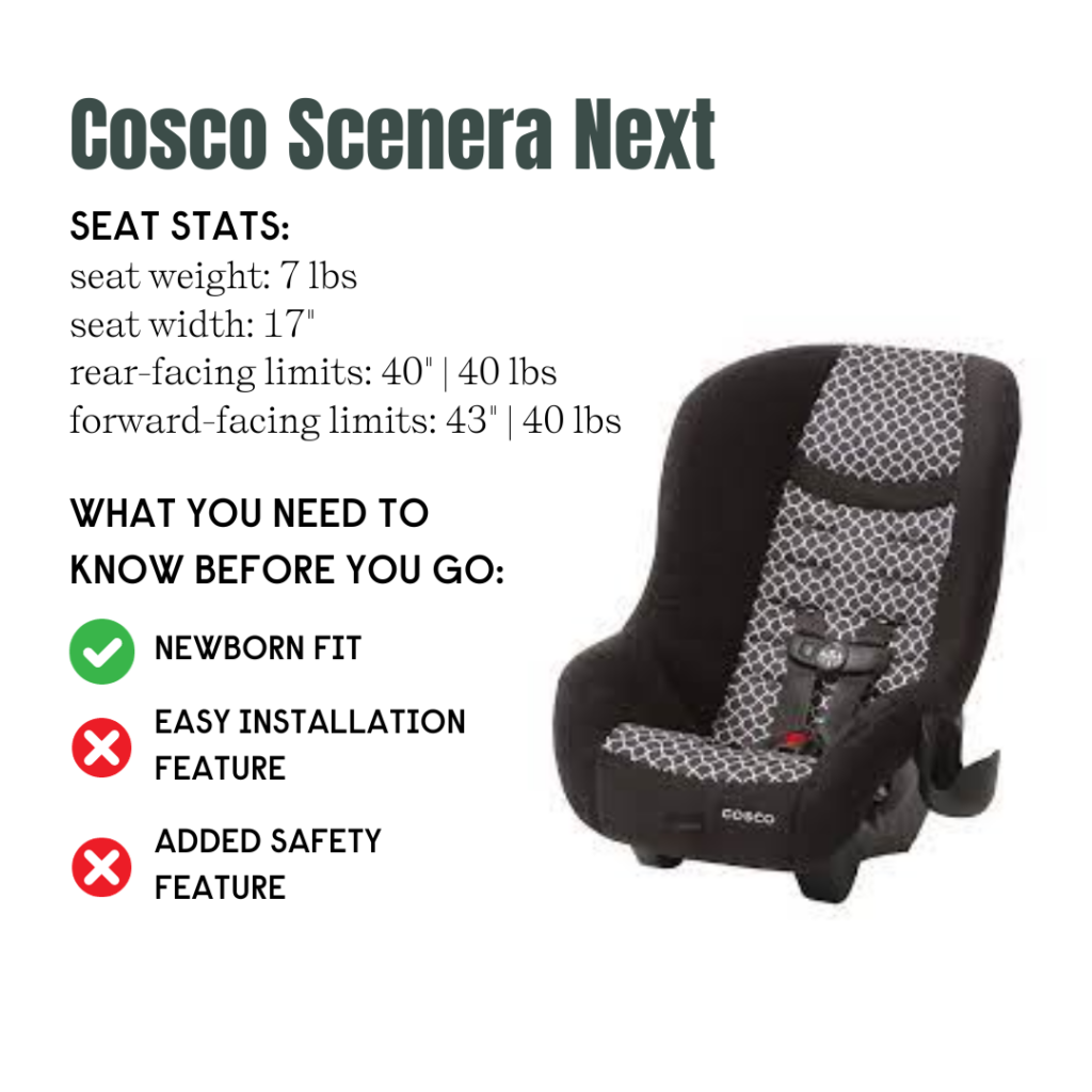 Cosco Scenera Next Best Convertible Car Seats
