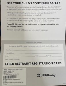 Registration Card Sample